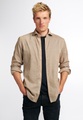 ETERNA LANGARM HEMD SLIM FIT UPCYCLING SHIRT CORD BEIGE UNIFARBEN