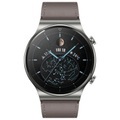 HUAWEI Watch GT 2 Pro Classic (46 mm) - Smartwatch (Breite: 22 mm, Leder, Grau/Silber)