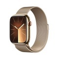 APPLE Watch Series 9 (GPS + Cellular, Edelstahl) 45 mm - Smartwatch (Stufenlos verstellbar, Edelstahl, Gold/Gold)