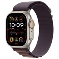 Apple, APPLE Ultra 2 (GPS + Cellular, Titan) 49 mm - Smartwatch (Small 130-160 mm, Textilgewebe (Carbon Neutral), Titan Natur/Indigo)