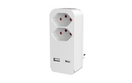 Elbro Abzweigstecker 2x T13, USB-A, USB-C mit Kinderschutz, weiss
