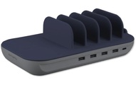 4smarts Family Evo 63W mit Qi-Ladefläche; Grau/Cobalt Ladestation