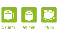 Exacompta Thermo-Papierrolle 57 x 40 x 12 mm, 18 m, 20 Stück