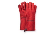 Grill- und Ofen-Handschuhe Premium BBQ aus Spalt-Leder, Rot, Größe 10
