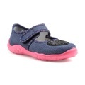 Superfit, Superfit Spangen-Hausschuhe BONNY - HERZ mit Wendepailletten in denim blau/pink in Gr. 30