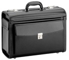 D&N Business & Travel, Pilotenkoffer aus Leder in schwarz