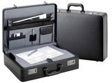 Tradition Business Aktenkoffer aus PU-Leder in schwarz
