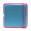 Weiches Mikrofasertuch mit Behälter für Sport und Reise - Blau/Pink