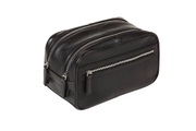 Dermata Lederwaren, Dermata Lederwaren Beauty Case 26,5 cm aus geprägtem Rindleder in Schwarz