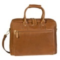 Laptop-Tasche aus weichem Nappa Rindleder 40 cm Cognac