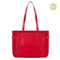Piquadro, Damenlaptoptasche aus rezykliertem Stoff in rot