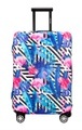Kofferüberzug Black & White Stripes Flamingo Klein (45-50 cm)
