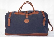 Reisetasche XL in Blau/Braun