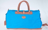 Reisetasche Mittel in Türkis/Hellbraun