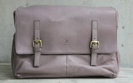 Wickeltasche Leder Taupe