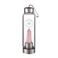 YOGA BOUTIQUE Get energized, get happy! Crystal Water Bottle Rosenquarz silber