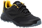 Jack Wolfskin Wasserdichter multifunktionaler Wanderschuh Kinder Woodland Texapore Low Kids 28 schwarz black / burly yellow XT