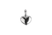 Metall-Mini Anhänger Herz, silber, 6St