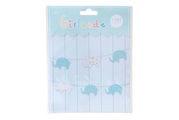 Papier-Girlande, Elefanten, blau