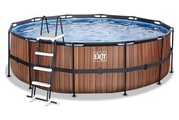 Exit Frame Pool ø450x122cm, Holzoptik