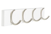 Wandgarderobe, Holz Weiss, 4 Haken Messi