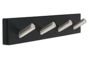 Wandgarderobe, Holz Schwarz, 4 Haken EDE