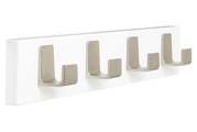 Wandgarderobe, Holz Weiss, 4 Haken Messi