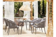 Beliani Gartentisch Aluminium grau 140 x 80 cm Lipari