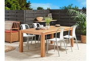 Beliani, Beliani Gartenstuhl Kunststoff weiss / grau 4er Set Spezia