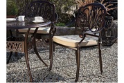 Beliani Gartenstuhl Aluminium dunkelbraun 4er Set Ancona