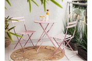 Beliani Balkonset rosa 2 Stühle zusammenklappbar Fiori