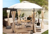Beliani Pavillon Stahl beige ? 368 cm Safara