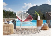 Beliani Rattanstuhl weiss/beige/rosa Kunststoff ACAPULCO