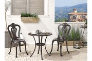 Beliani Gartenstuhl braun 2er Set Aluminium Bovino