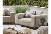 Beliani Sessel Polsterbezug beige / schwarzes Gestell 2er Set Rovigo