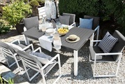 Beliani Gartenmöbel Set Aluminium dunkelgrau 6-Sitzer PANCOLE