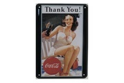 Werbe-Blechschild Coca Cola Thank you!