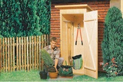 Weka Geräteschrank mit Pultdach (105x100x195cm), Holz natur