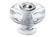 SIRO Möbelknopf H119 Kunststoff Glaseffekt klar/Chrom Ø 38 mm