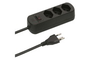 Max Hauri AG 160242 Steckdosenleiste mit Schalter 1 Stück Schwarz CH-Stecker 1 St.