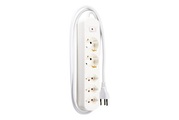 Max Hauri Steckdosenleiste 2 x Schuko 3 x Typ13 mit Schalter weiss
