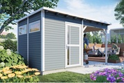 Bertilo, Pentus 2 Lounge Design-Gartenhaus hellgrau