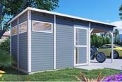 Bertilo, Pentus 3 Lounge Design-Gartenhaus hellgrau