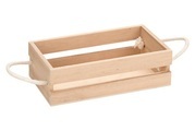 Holzkiste mit Kordelhandgriff 18x10x5,5c