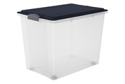 Rotho Stapelbox A3 mit Rollen, 70 l Compact