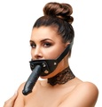 Knebel aus Latex mit abnehmbarem Außen-Dildo