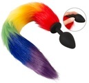 Analplug ?fluffy tail? mit buntem Kunstfell-Schweif
