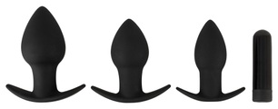 Black Velvets, 4-teiliges ?Butt plug set? mit 3 Analplugs + 1 Vibrobullet