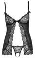La finesse DESSOUS, Babydoll plus String ouvert, aus Spitze und Powernet