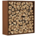 Kaminholzregal Modular Seitenwände, 2 Stk. Metall Naturrost
